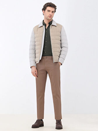 Taş Regular Fit Bebe Yaka Casual Dokuma Mont