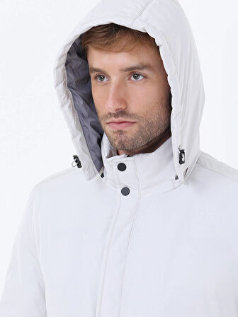 Taş Regular Fit Kapüşonlu Casual Dokuma Kaban