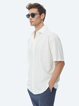 Beyaz Oversize Fit Casual %100 Pamuk Gömlek