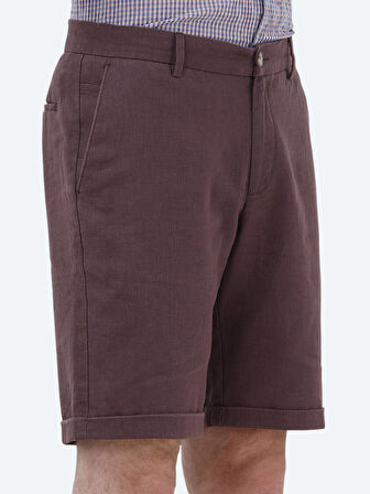 Mürdüm Dokuma Slim Fit Casual Bermuda