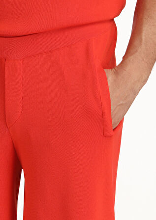 Turuncu Düz Örme Regular Fit Spor Bermuda
