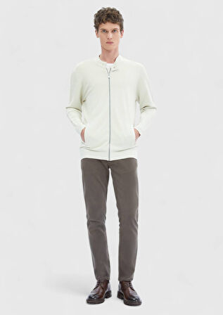 Taş Bisiklet Yaka Düz Örgü Hırka