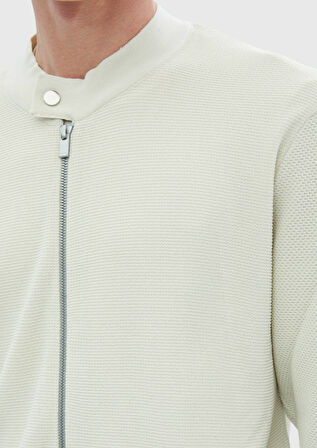 Taş Bisiklet Yaka Düz Örgü Hırka