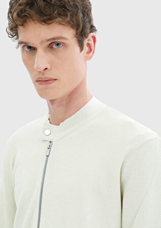 Taş Bisiklet Yaka Düz Örgü Hırka