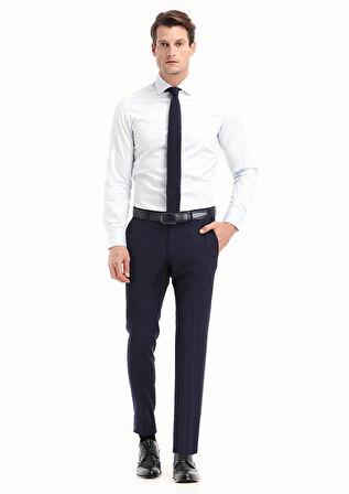 Açık Mavi Düz Slim Fit Dokuma Klasik %100 Pamuk Gömlek