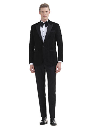Beyaz Düz Slim Fit Duble Manşet Ata Yaka Smokin Gömlek