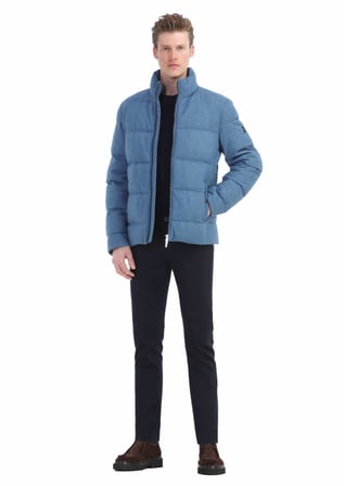 Lacivert Düz Dokuma Slim Fit Casual Pamuk Karışımlı Pantolon