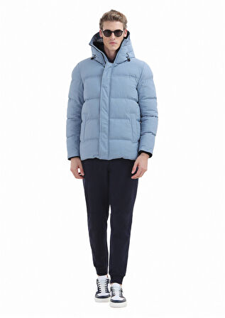 Mavi Regular Fit Kapüşonlu Casual Dokuma Mont