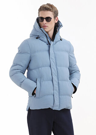 Mavi Regular Fit Kapüşonlu Casual Dokuma Mont