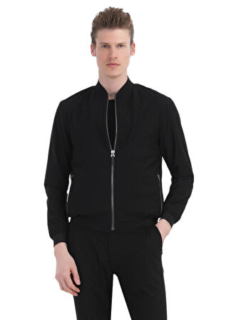 Siyah Mikro Comfort Fit Örme Takım Elbise