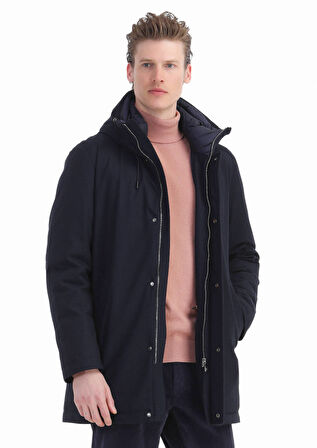 Somon Tam Balıkçı Yaka Jakarlı Yün Karışımlı Triko Kazak