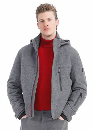 Kırmızı Tam Balıkçı Yaka Jakarlı Yün Karışımlı Triko Kazak