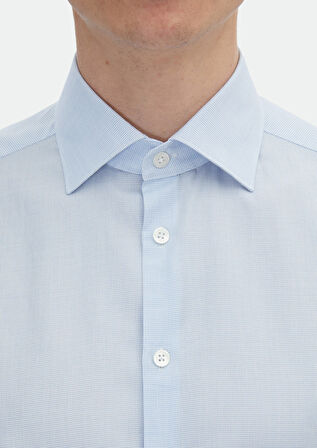 Mavi Mikro Regular Fit Dokuma Klasik %100 Pamuk Gömlek