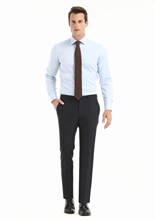 Açık Mavi Regular Fit Ütü İstemeyen Dokuma Klasik %100 Pamuk Gömlek