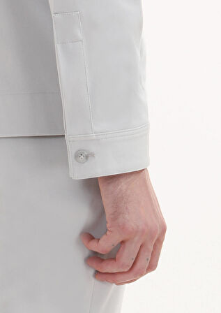 Açık Gri Düz Comfort Fit Pamuk Karışımlı Takım Elbise