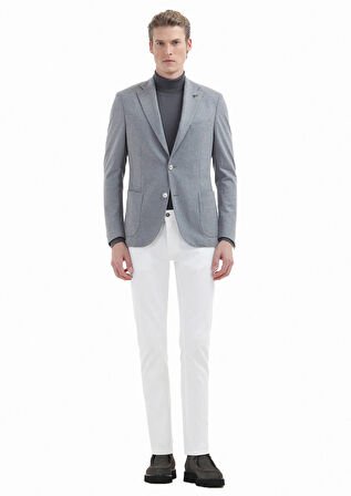 Antrasit Tam Balıkçı Yaka Düz Örgü İpek Karışımlı Triko Kazak