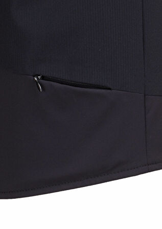 Siyah Regular Fit Dik Yaka Casual Örme Spor Yelek