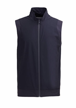 Lacivert Regular Fit Dik Yaka Casual Örme Spor Yelek