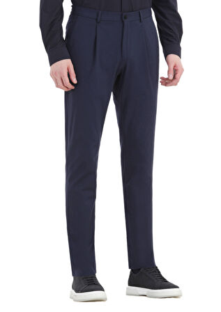 Lacivert Düz Comfort Fit Örme Takım Elbise