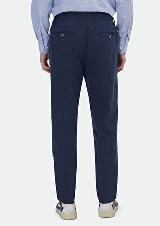 Lacivert Desenli Dokuma Jogging Fit Casual Pamuk Karışımlı Pantolon