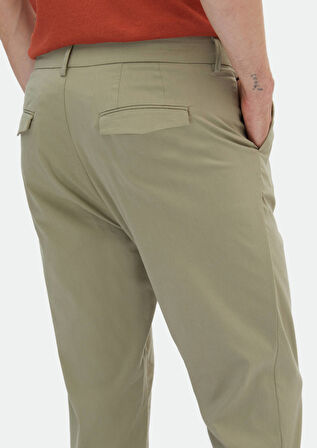 Açık Yeşil Düz Dokuma Regular Fit Casual Pamuk Karışımlı Pantolon