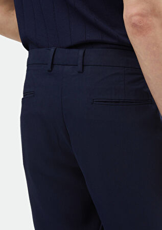 Lacivert Düz Dokuma Regular Fit Casual Pantolon