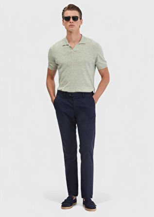 Lacivert Düz Dokuma Regular Fit Casual Pantolon