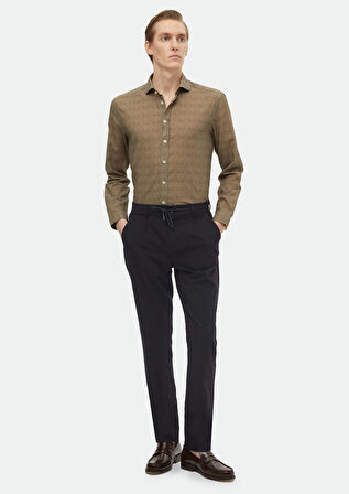 Lacivert Düz Dokuma Jogging Fit Casual Pantolon