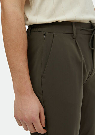 Haki Düz Dokuma Jogging Fit Casual Pantolon