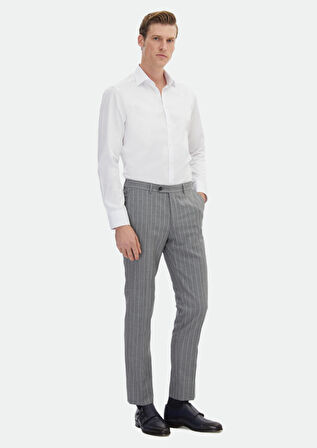 Beyaz Düz Slim Fit Dokuma Klasik %100 Pamuk Gömlek