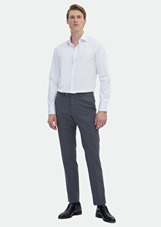 Beyaz Düz Regular Fit Dokuma Klasik %100 Pamuk Gömlek