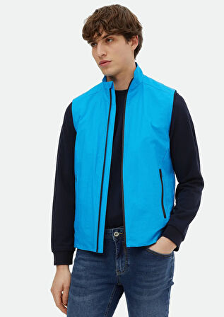 Turkuaz Regular Fit Dik Yaka Denim Dokuma Spor Yelek