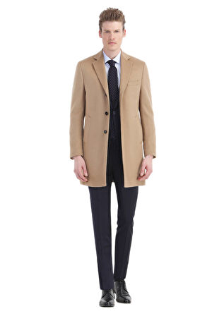 Deve Tüyü Regular Fit Kelebek Yaka Klasik Dokuma Palto