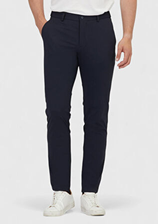Lacivert Düz Örme Jogging Fit Casual Pantolon