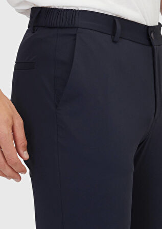 Lacivert Düz Örme Jogging Fit Casual Pantolon