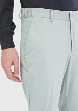 Bej Düz Örme Jogging Fit Casual Pantolon