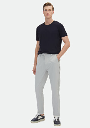 Lacivert Düz Bisiklet Yaka T-Shirt