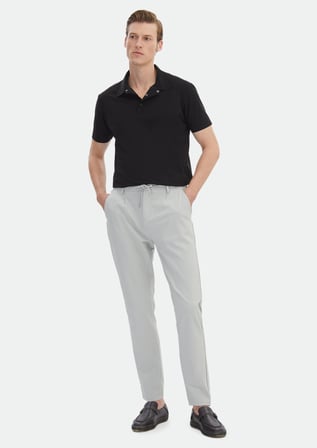 Siyah Düz Polo Yaka T-Shirt