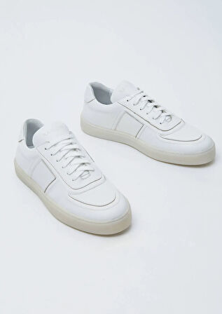 Beyaz Deri Spor Spor Ayakkabı