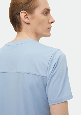 Açık Mavi Düz Bisiklet Yaka T-Shirt