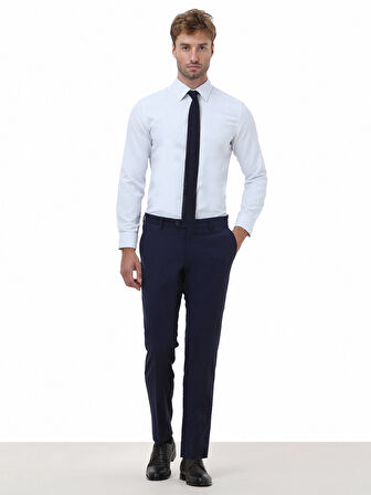 Saks Düz Dokuma Fitted Fit Klasik Yün Karışımlı Pantolon