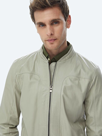 Taş Regular Fit Smart Casual Koyun Derisi Deri Mont