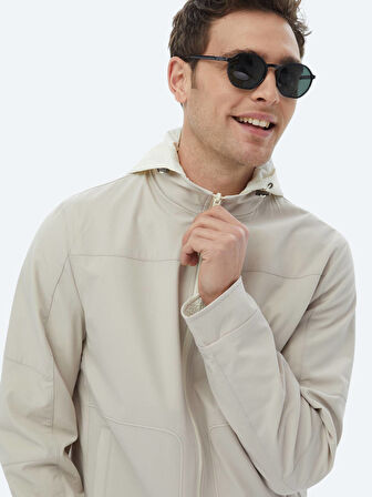 Taş Regular Fit Dik Yaka Casual Dokuma Çift Taraflı Mont