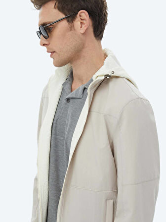 Taş Regular Fit Dik Yaka Casual Dokuma Çift Taraflı Mont