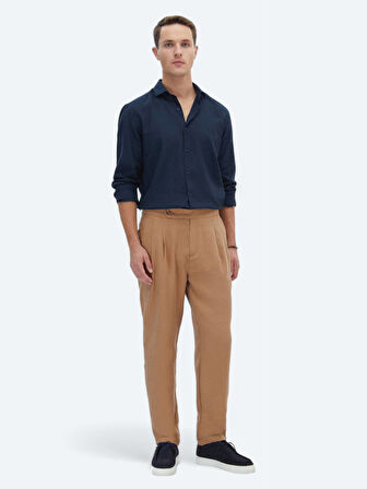 Açık Kahve Dokuma Carrot Fit Casual Pantolon