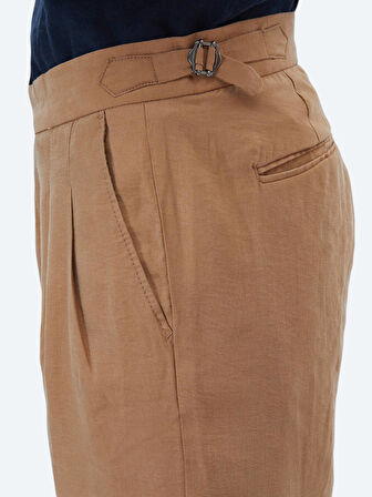 Açık Kahve Dokuma Carrot Fit Casual Pantolon