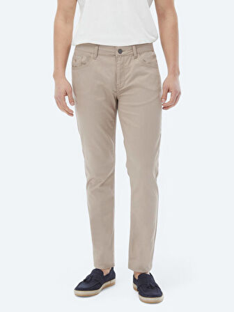 Vizon Dokuma Slim Fit Casual Pamuk Karışımlı Pantolon