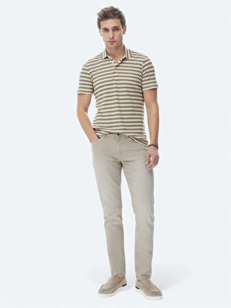 Haki Slim Fit Denim Pamuk Karışımlı Pantolon