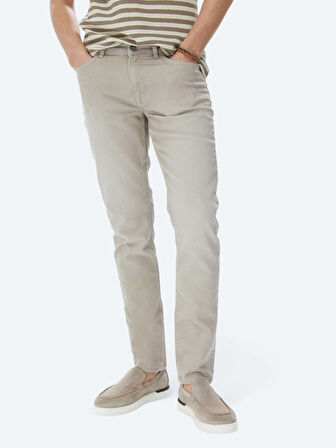 Haki Slim Fit Denim Pamuk Karışımlı Pantolon