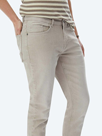 Haki Slim Fit Denim Pamuk Karışımlı Pantolon